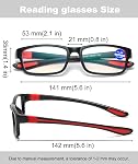 4 Pack TR90 Reading Glasses for Men Women, Rectangle Dual-Color Reading Glasses Blue Light Blocking Readers Glasses