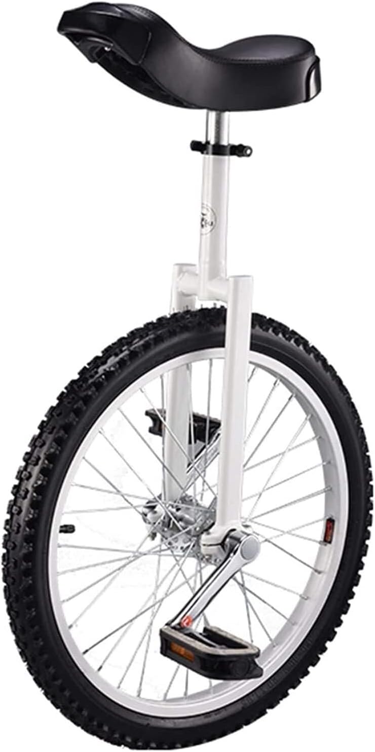 20-Inch Adult Unicycle, Ergonomic Saddle, Adjustable Height, 150kg Load, Manganese Steel Frame for Acrobatics & Balance Training