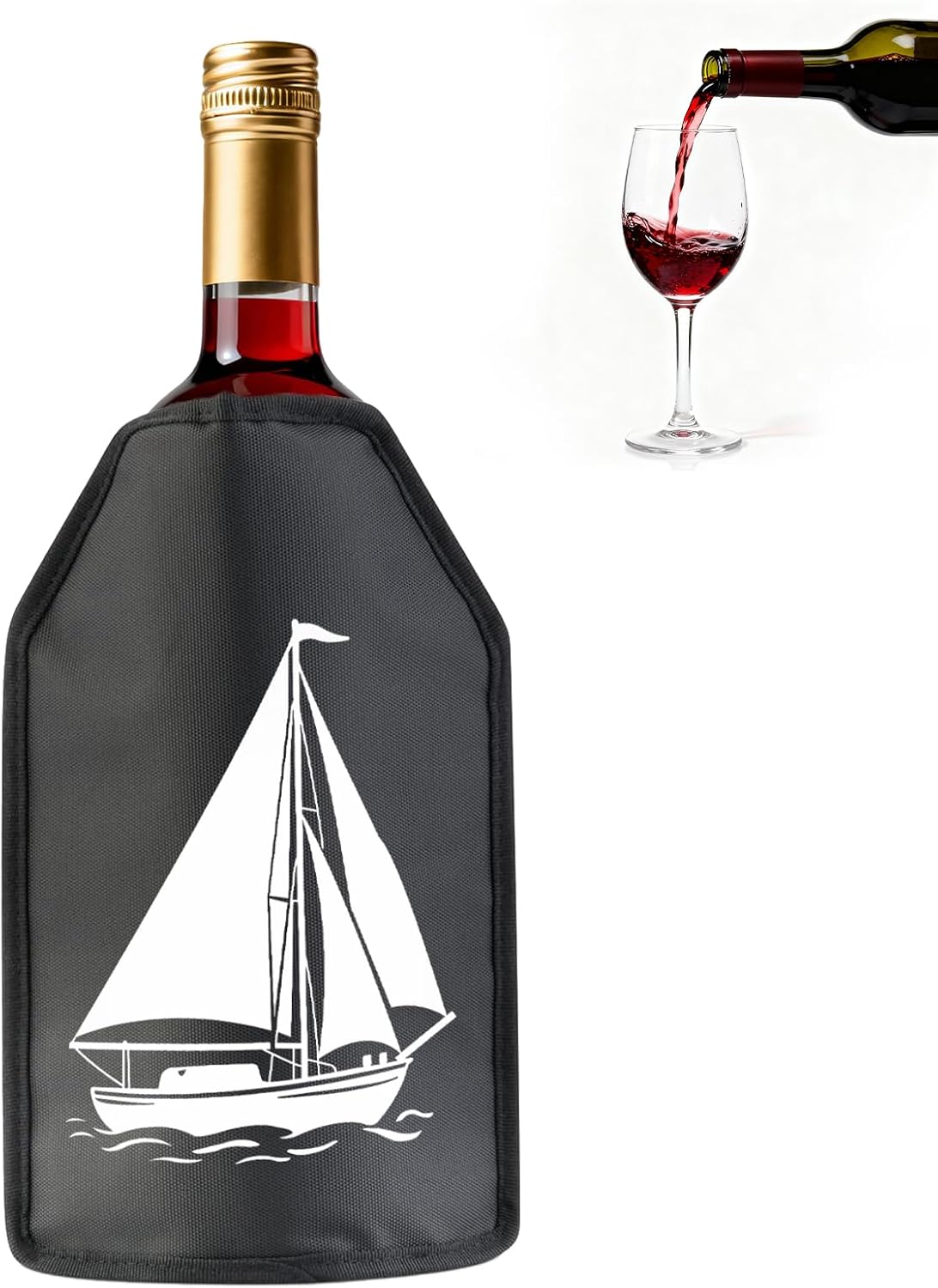 Universal Wine Chiller Sleeve for All Bottles - Rapidly Cools & Keeps Wine, Champagne & Beer Ice-Cold in Minutes - Portable No-Mess Gel Cooler for Picnics & Parties
