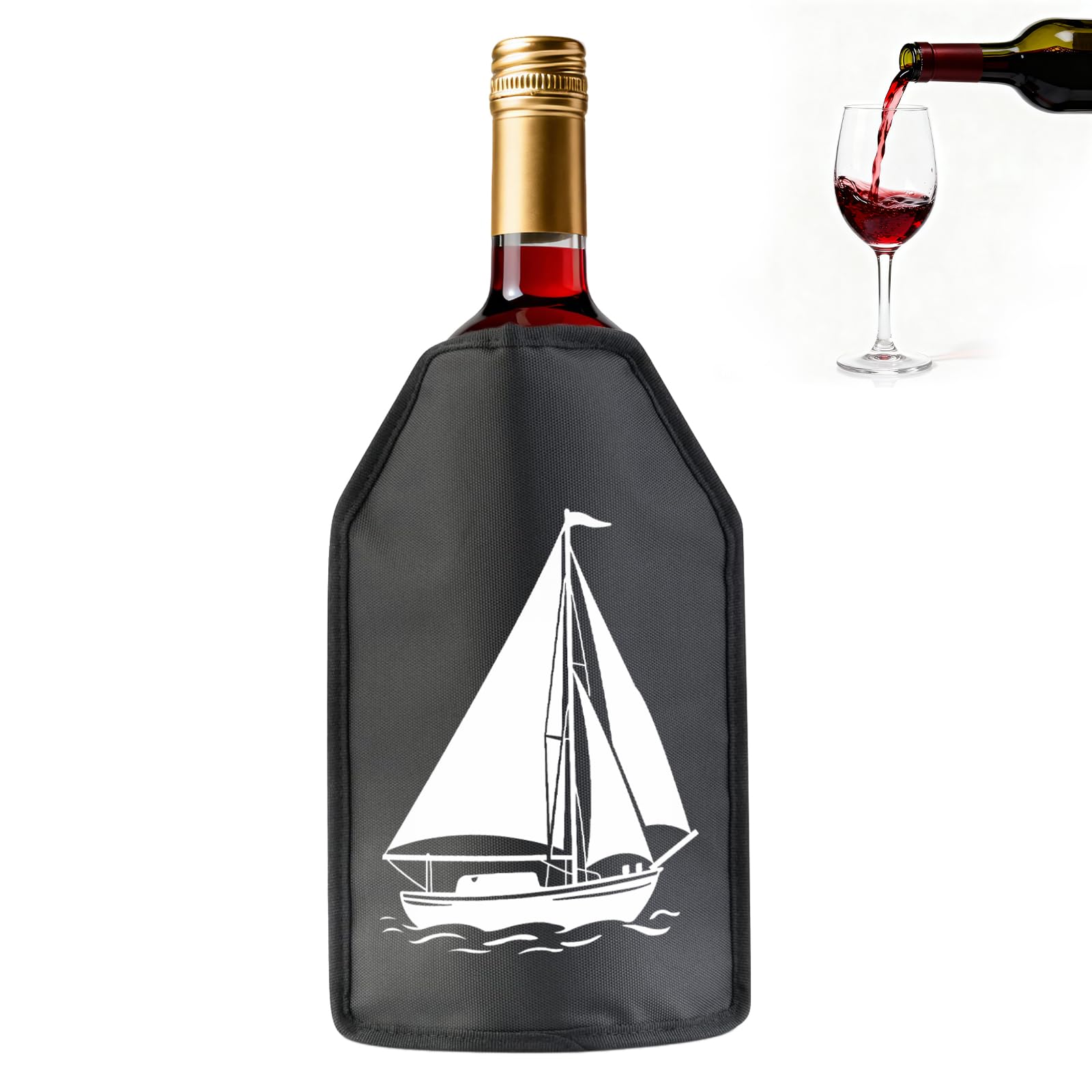 Universal Wine Chiller Sleeve for All Bottles - Rapidly Cools & Keeps Wine, Champagne & Beer Ice-Cold in Minutes - Portable No-Mess Gel Cooler for Picnics & Parties