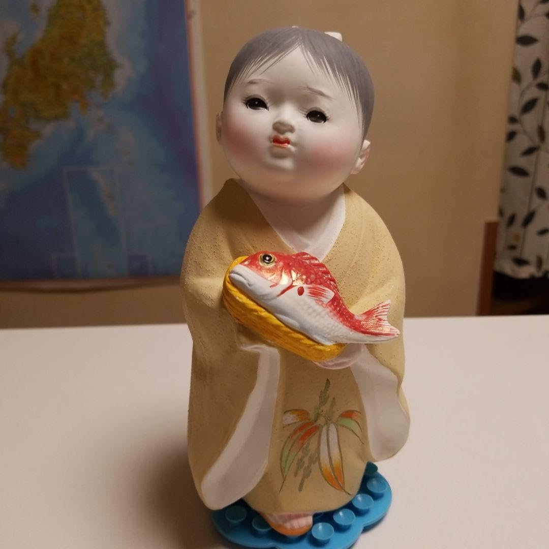 送料無料，HOT 【香】博多人形 人形師 白水英章 「桃太郎」 共箱 日本工芸