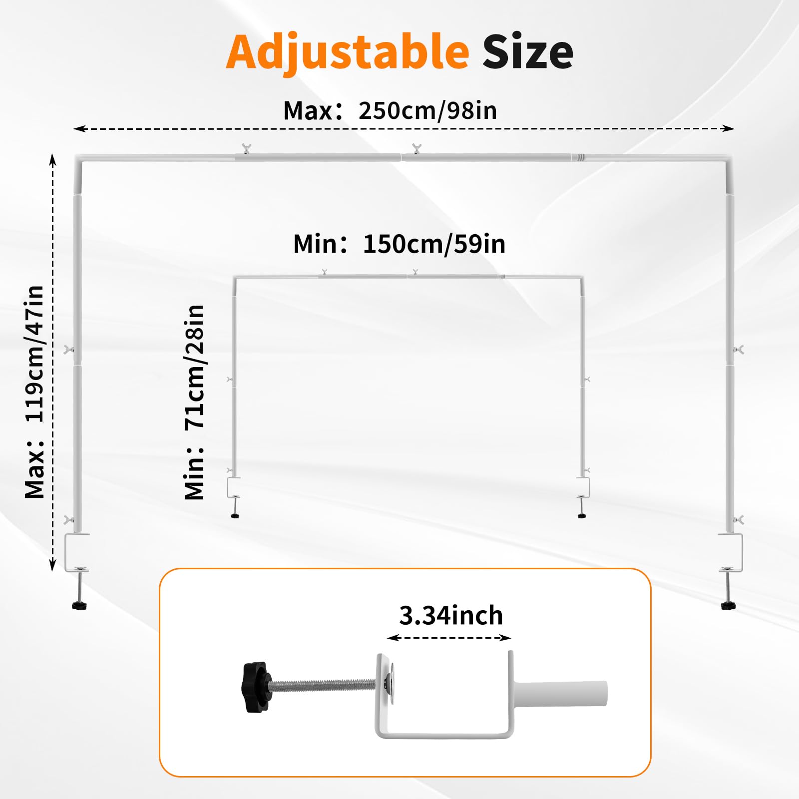 Arche De Table Extensible Avec Clip, Hauteur 71-142cm, Longueur 150-331cm, Peut Suspendre Des Ballons, Convient Pour La Table à Manger, Comptoir De Bar, Fête, Décoration De Mariage