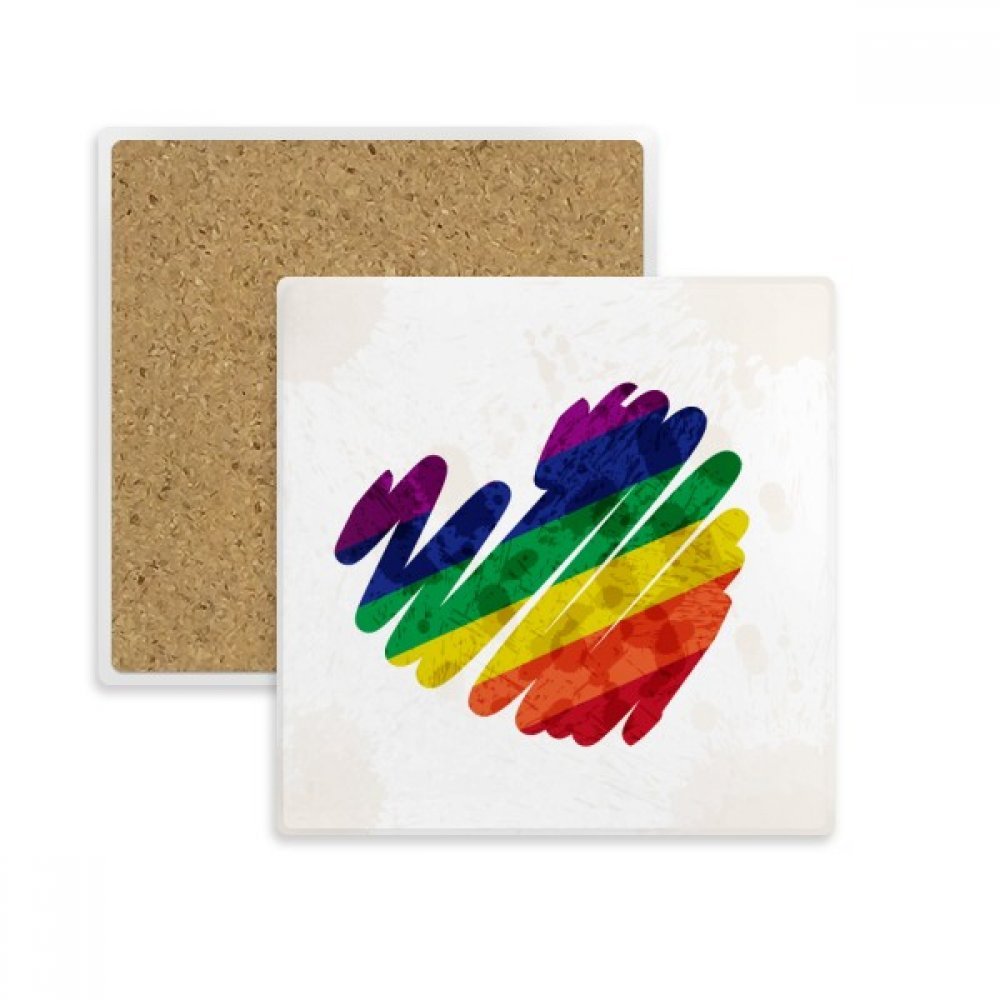 Dessous de verre absorbant arc-en-ciel LGBT en pierre pour tasse et déco