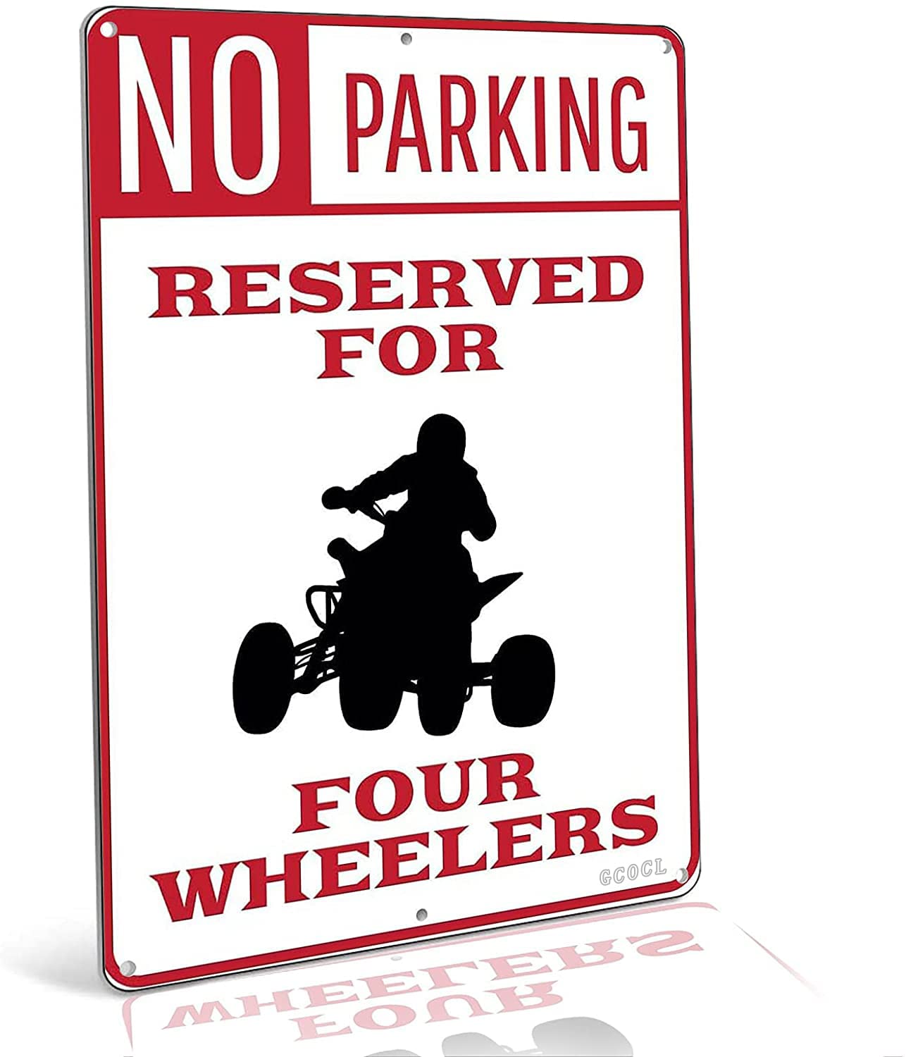 METAL SIGNS Four Wheeler Parking ATV Sign Metal Poster Wall Art Decor Tin 8x12 Inches Rust Free Aluminum Weather Resistant Waterproof Durable Ink