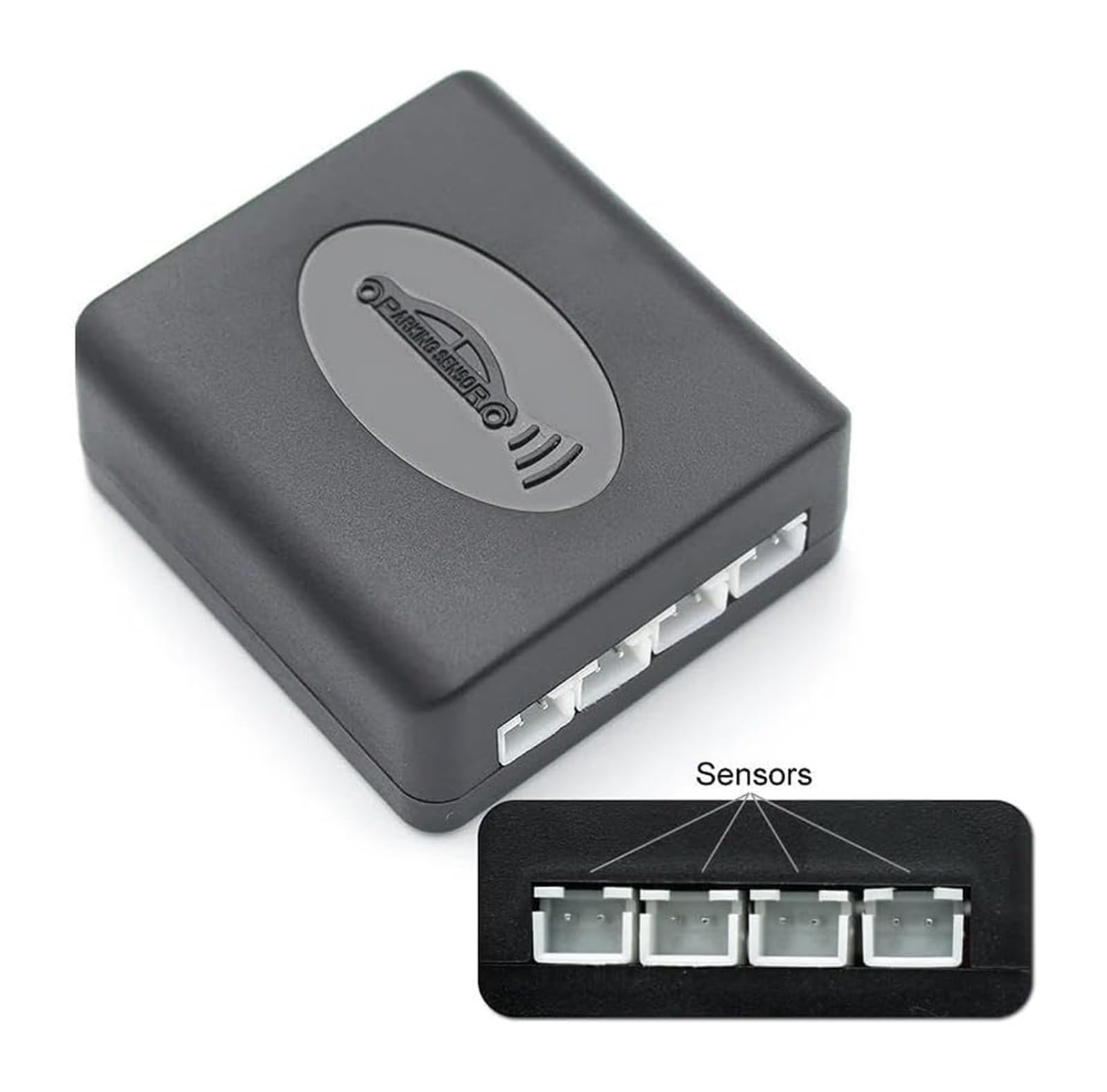Radar Recul pour Voiture Capteur Aide Stationnement 4 Capteurs Noir/Argent/Blanc 13 Mm Plat Alarme Sonore Radar De Recul Voiture(Noir)
