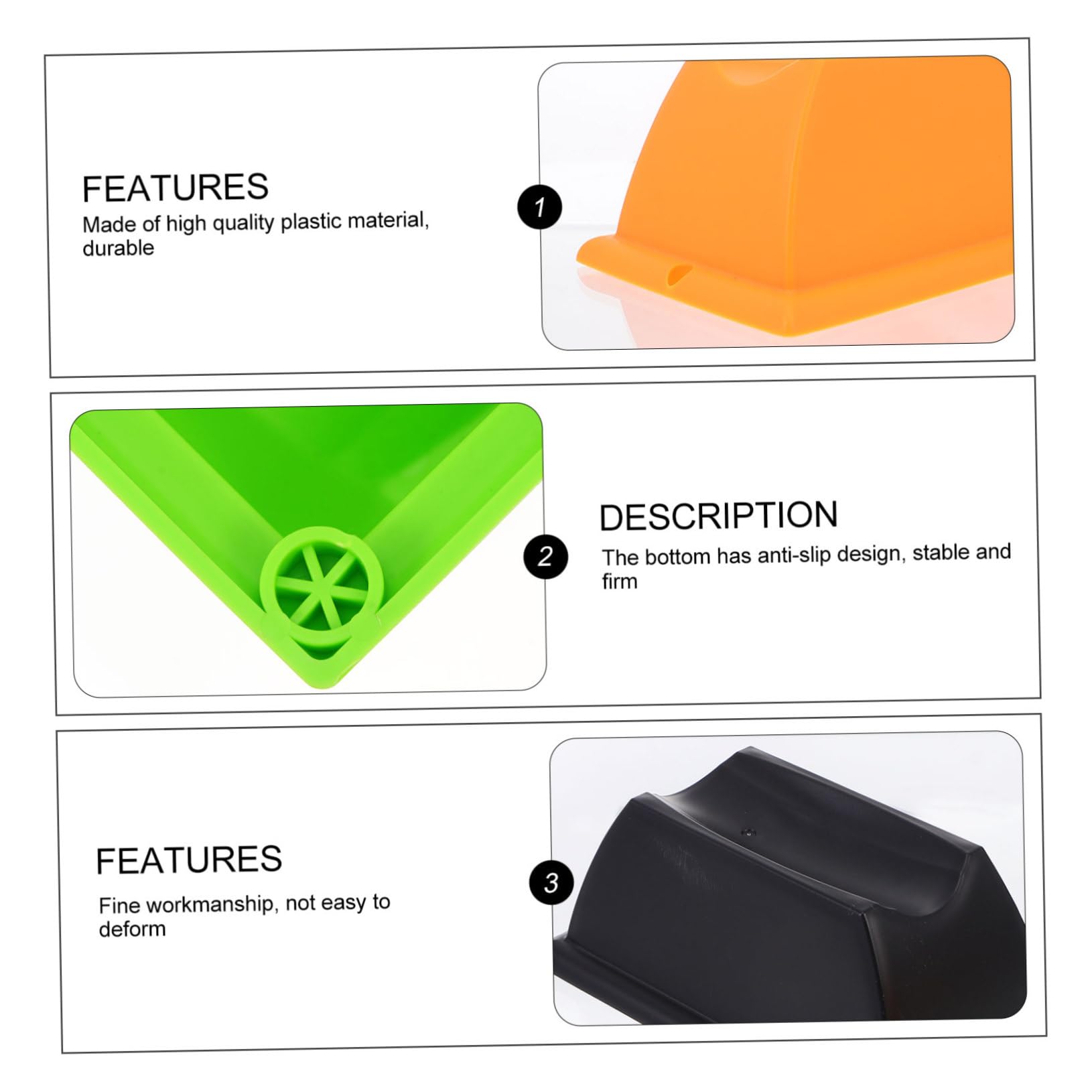 Yardwe 3 Pack Front Wheel Pad Bike Support for Training Plastic Stabilizer Non-Slip for Bikes