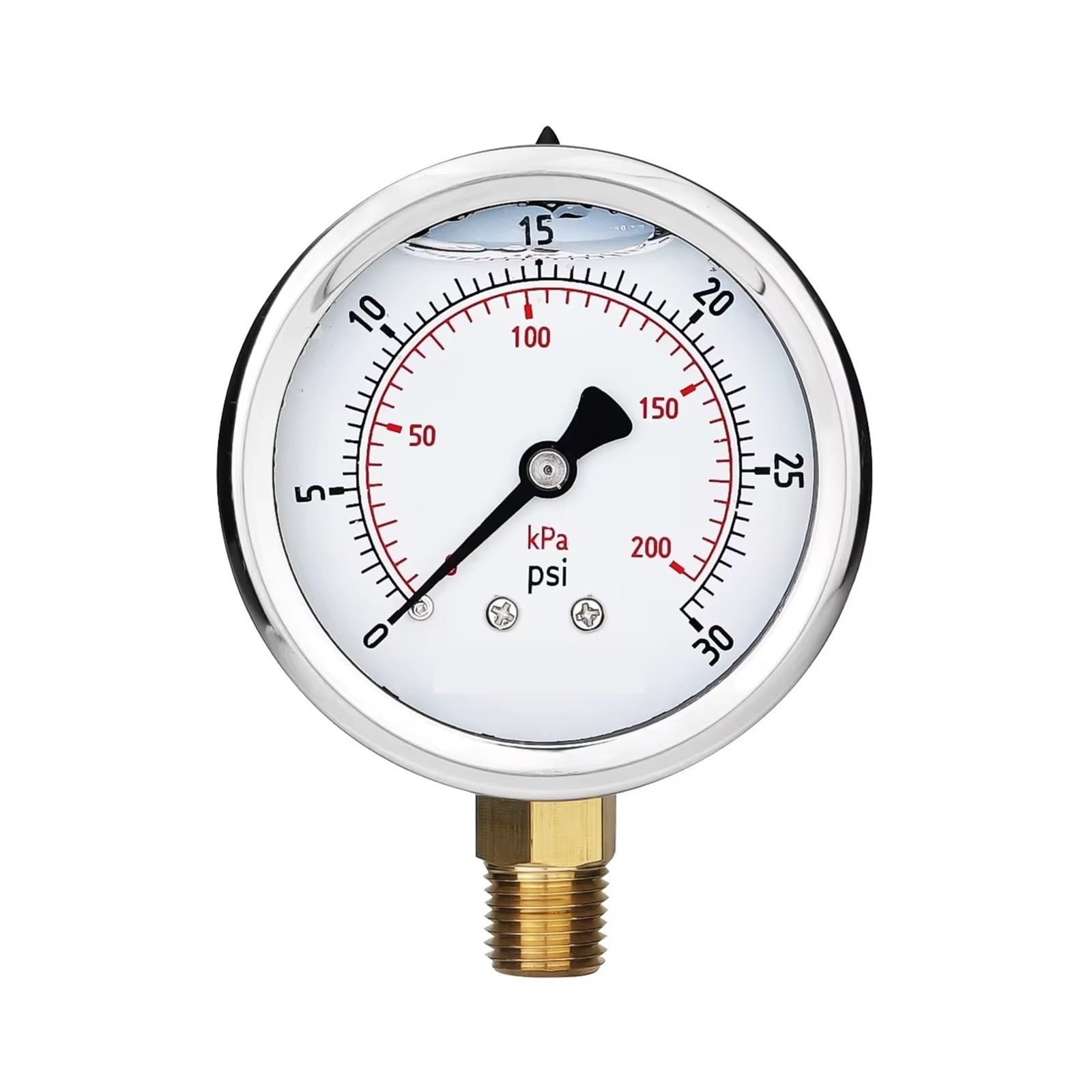 Manómetro, Manómetro 0-100Psi 1/4"NPT Manómetro de presión de agua para gas aire hidráulico con aceite | G1-4,0-200psi