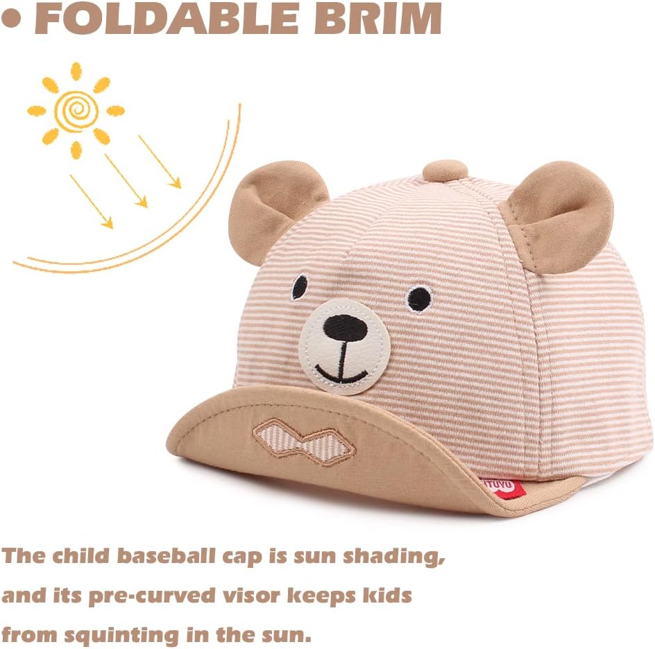 JANGANNSA Baby Duck Cap Infant Kids Sun Hat Bear Cute Cartoon Caps Spring Summer - Image 3