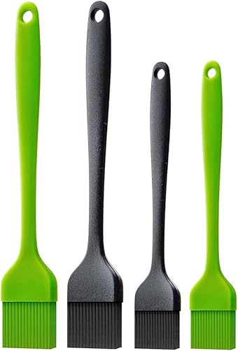 Ortarco Cepillo de silicona para repostería, para hornear, cocinar, barbacoa, parrilla, aceite para untar salsa de mantequilla, paquete de 4