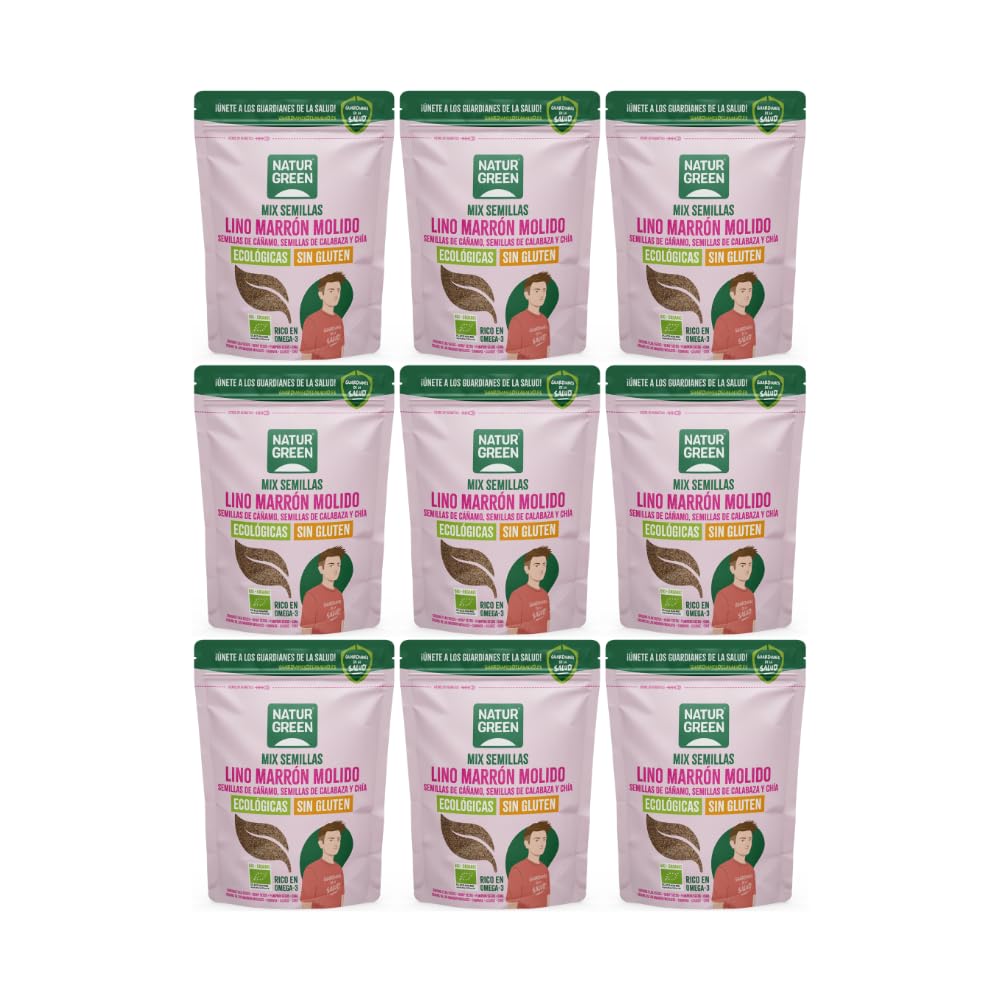 NaturGreen semillas de lino, cáñamo, calabaza y chía Bio 150 g | Fuentes de fibra, proteína y Omega-3 | Sin azúcares añadidos | Sin gluten | Producto orgánico | Perfecto para dietas saludables — view 2