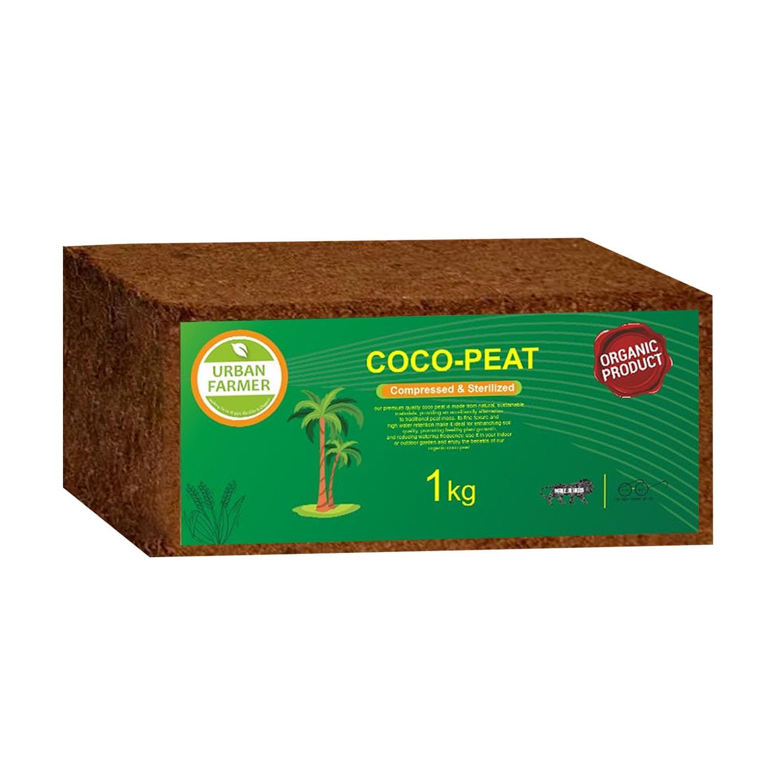 URBAN FARMER Cocopeat Block 1 Kg 100% Natural for Home & Garden Plants Organic Agriculture Compost Coco Peat for Indoor & Outdoor Kitchen Terrace Gardening Khaad (Expands Upto 15 litres of Powder) (B0CS9GMXF3) Amazon Price History, Amazon Price Tracker