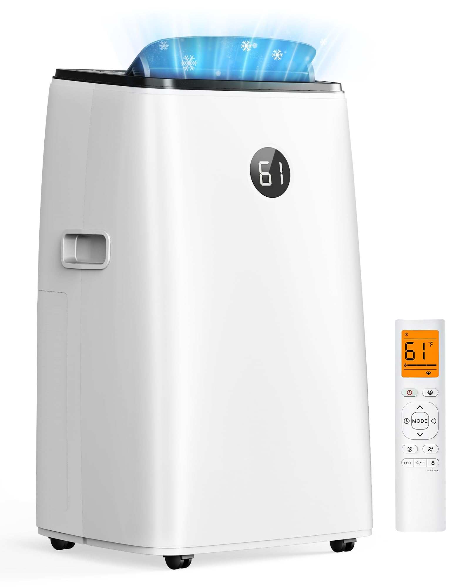 16000 btu inverter portable air conditioners, dual hose portable ac unit for rooms up to 800 sq. ft., 42db quiet sleep mode, 3-in-1 self-evaporating ac units with fan & dehumidifier, window kit