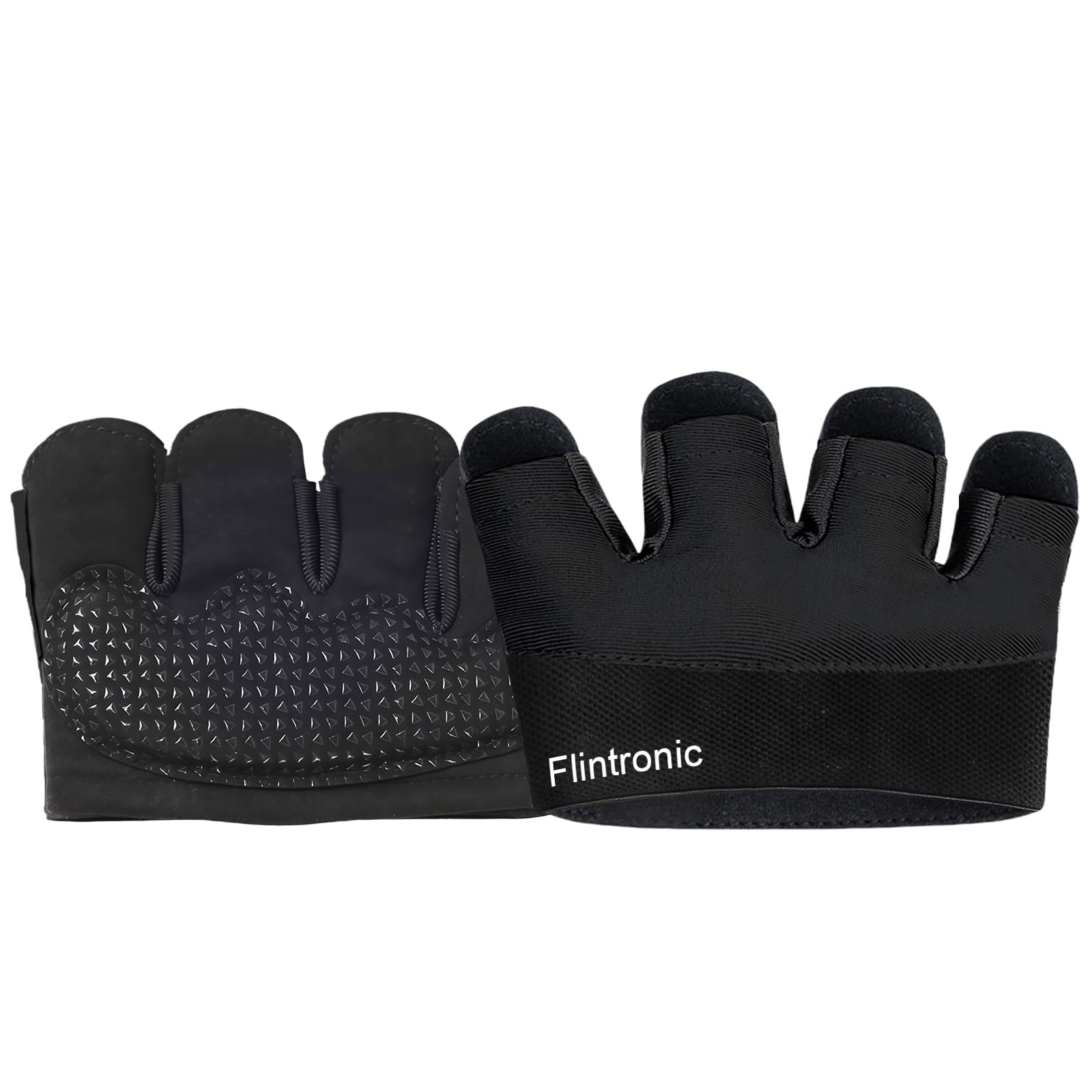flintronic Gym Gloves, Weight Lifting Gloves, Four Finger Fitness Grip Pads, Padded Palm Protection, Breathable Non-Slip Silicone, for Crossfit, Bodybuilding, callisthenics, Powerlifting