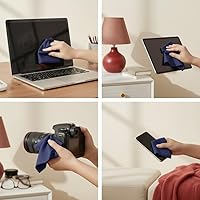 Vista 8 de Paños de limpieza de microfibra extra grandes (12 x 12 pulgadas) para lentes o lentes, teléfono, pantalla de computadora, lente de cámara, limpiador