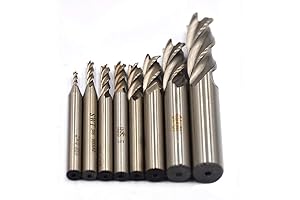 Oudtinx 8Pcs End Mill Bits: Precision Milling for Aluminum, Wood, Steel, and More