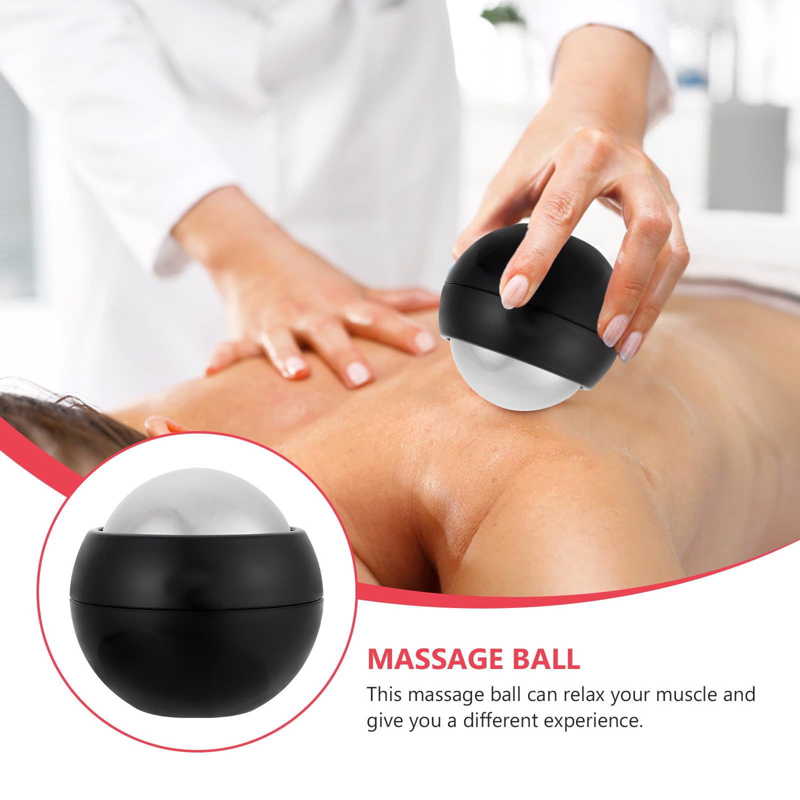 Homoyoyo Rodillo de Masaje Muscular Bola de Acero Inoxidable y Diseño Ergonómico para Yoga y Fitness Función de Compresa Fría para Alivio Lumbar