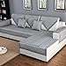 Produktbild HM&DX Baumwolle Gesteppter Sofa Abdeckung Für Haustiere Hund,Verkauft in Stück Anti-rutsch Schmutzabweisend Sectional Sofa Throw Slipcover -grau 110x160cm(43x63inch)