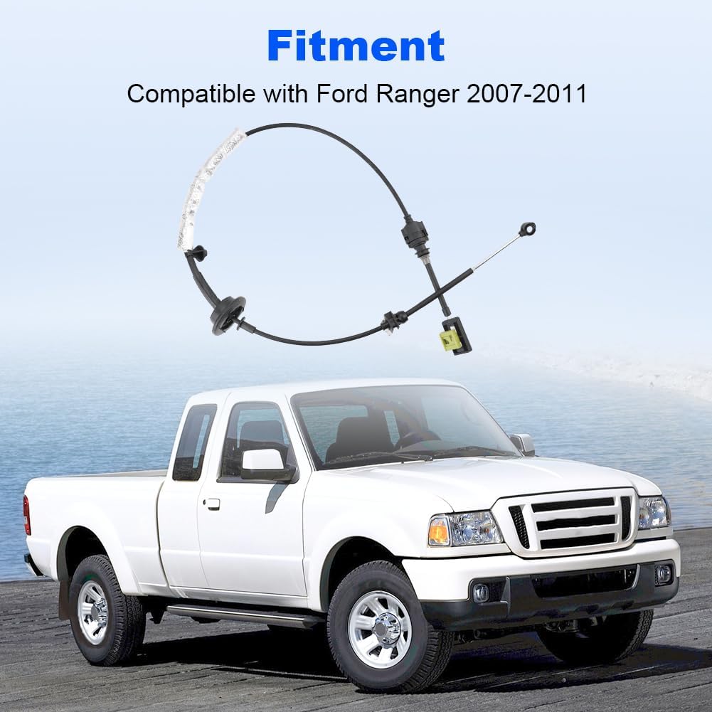 WMPHE Automatic Transmission Shift Cable Compatible with Ford Ranger 2007-2011 Replacement for 7L5Z-7E395-B 7L5P-7E395-A Gear Shifter Gearshift Control