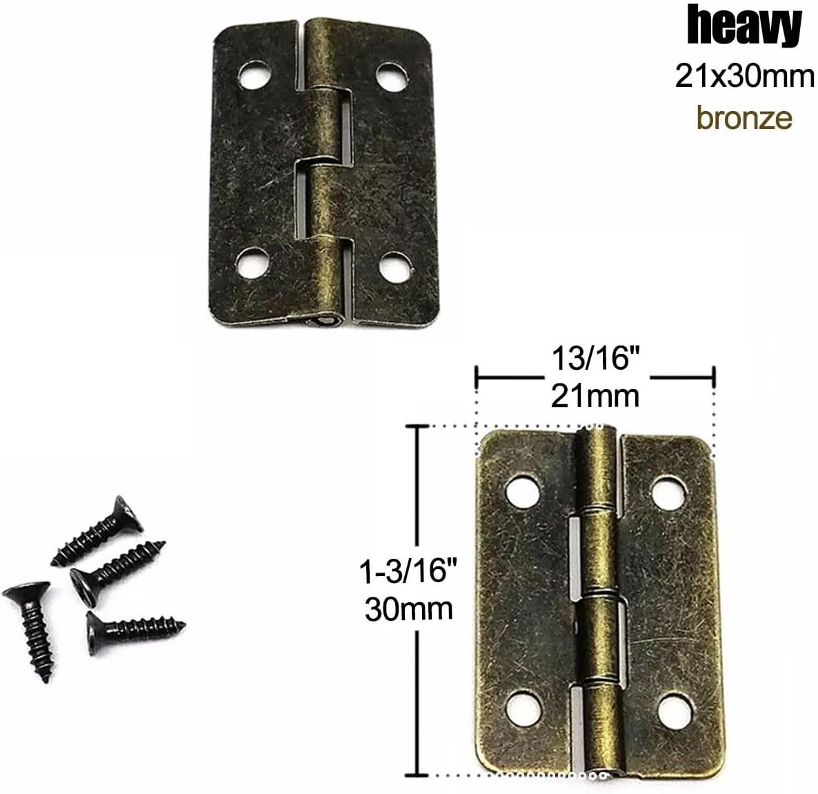 Wooden Music Box Wine Case Dollhouse Cabinet Door Hinge with Screw 12Pcs(Small Bronze 12x13mm)