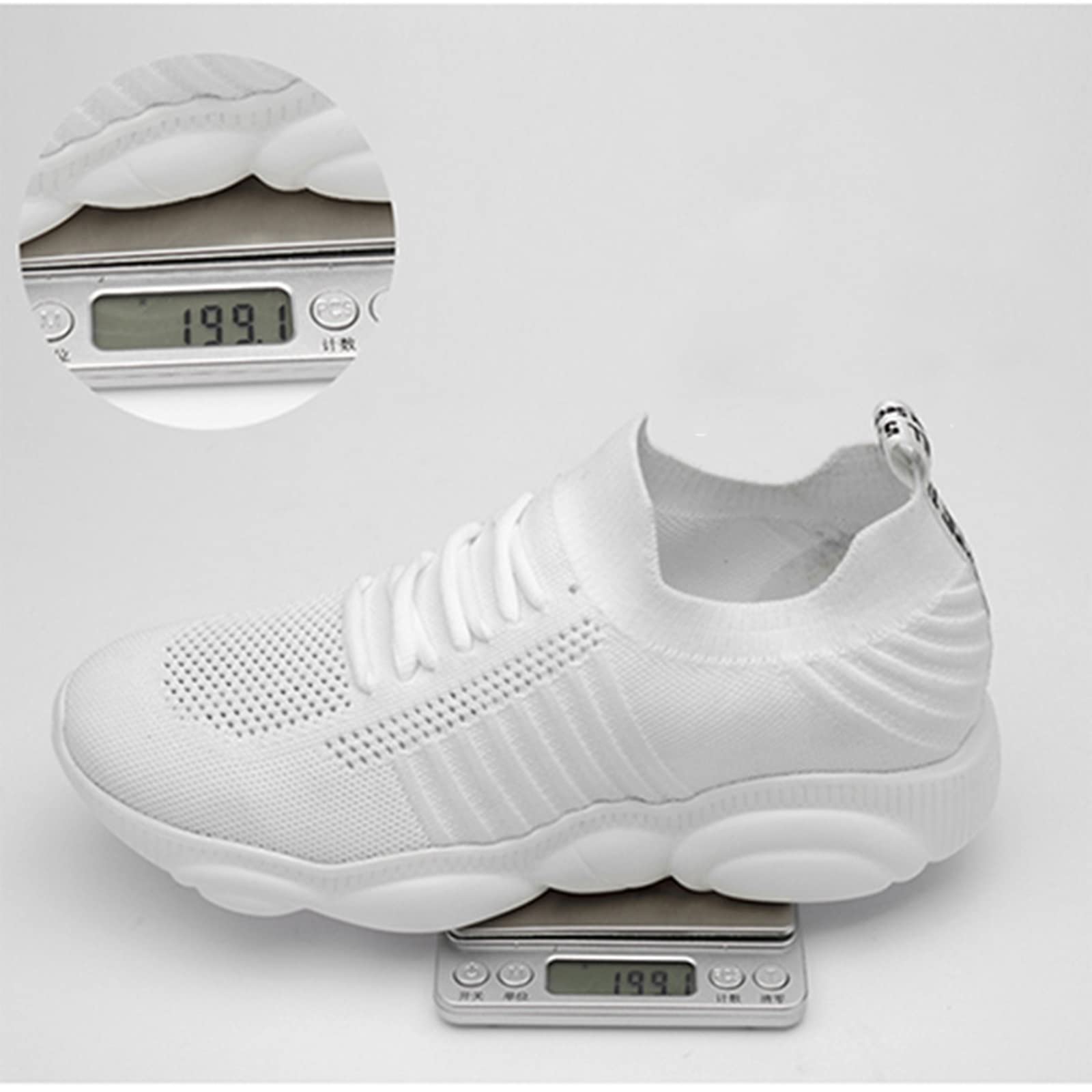 Zapatos Invisibles para Hombre con Aumento de Altura, Zapatillas con Elevador, Zapatillas Transpirables de Punto con tacón Oculto, Zapatillas de Moda de 2,36 Pulgadas más Altas