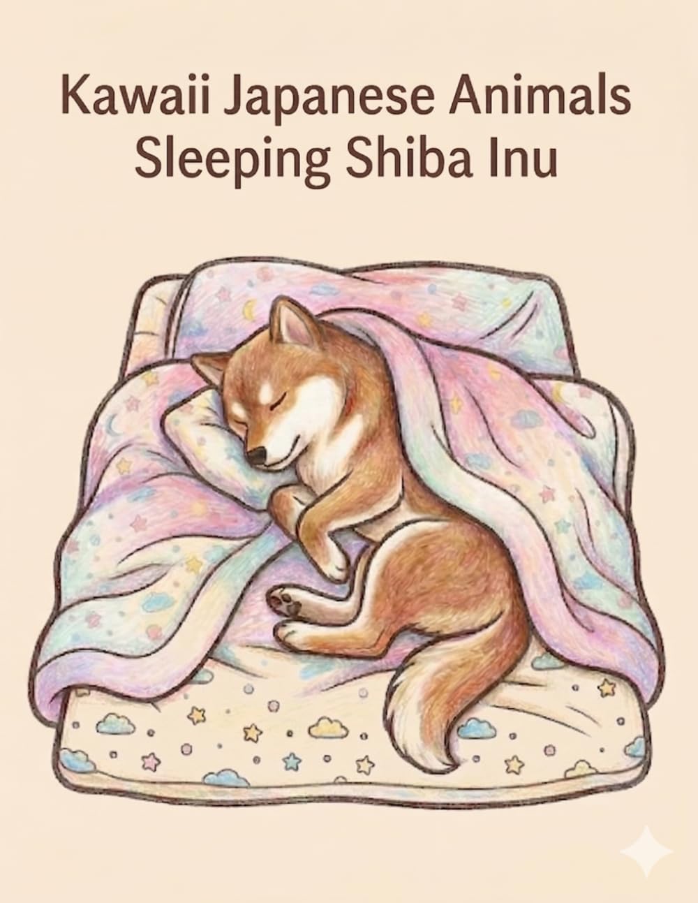 Kawaii Japanese Animals: Sleeping Shiba Inu: Bold & Easy Coloring Book for Adults and Teens featuring Adorable Napping Shiba Inu Dogs. Simple and Relaxing Designs for Stress Relief.