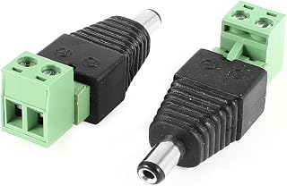NEW LON0167 2 Pcs CCTV Camera 5.5mm x 2.1mm DC Male Power Connector Black Green(2 StÃ¼ck CCTV-Kamera 5,5 mm x 2,1 mm DC-Stecker mÃ¤nnlich schwarz grÃ¼n