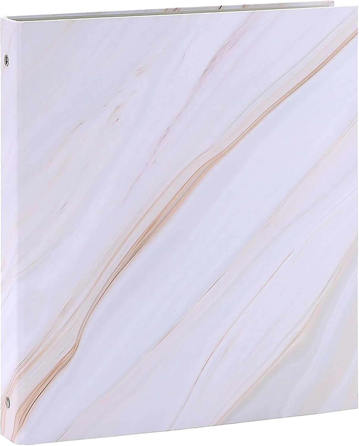 Office Depot® ブランド ファッション 3リング バインダー 1インチ ラウンドリング ホワイト/グレーマーブル