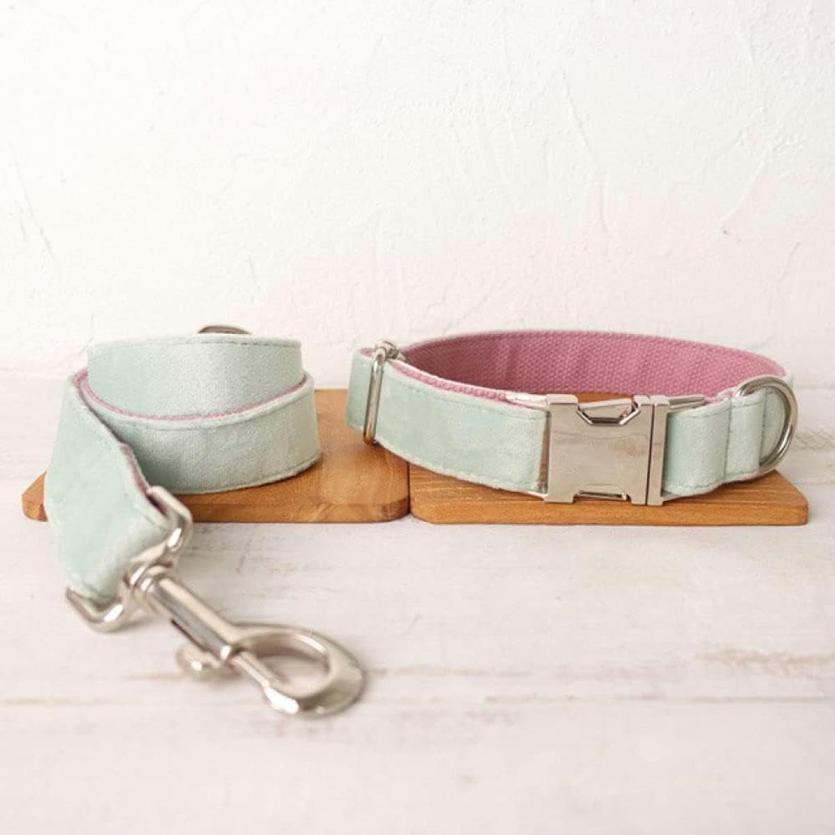 personalisiertes Hundehalsband mit Leine, verstellbar, Welpenhalsband mit Namensschild, 5 Größen, Hundehalsband, L-Hundehalsband-Leine-Set-L