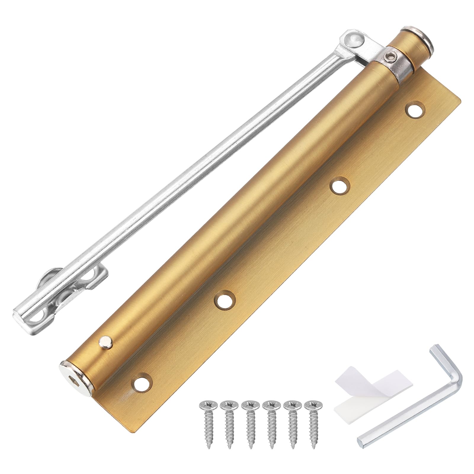 Cierrapuertas automático de acero inoxidable y latón para puerta pequeña de 5 kg
