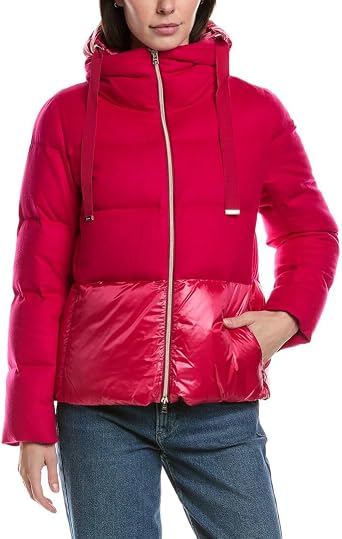 Herno Womens Silk & Cashmere-Blend Down Coat, 42, Pink
