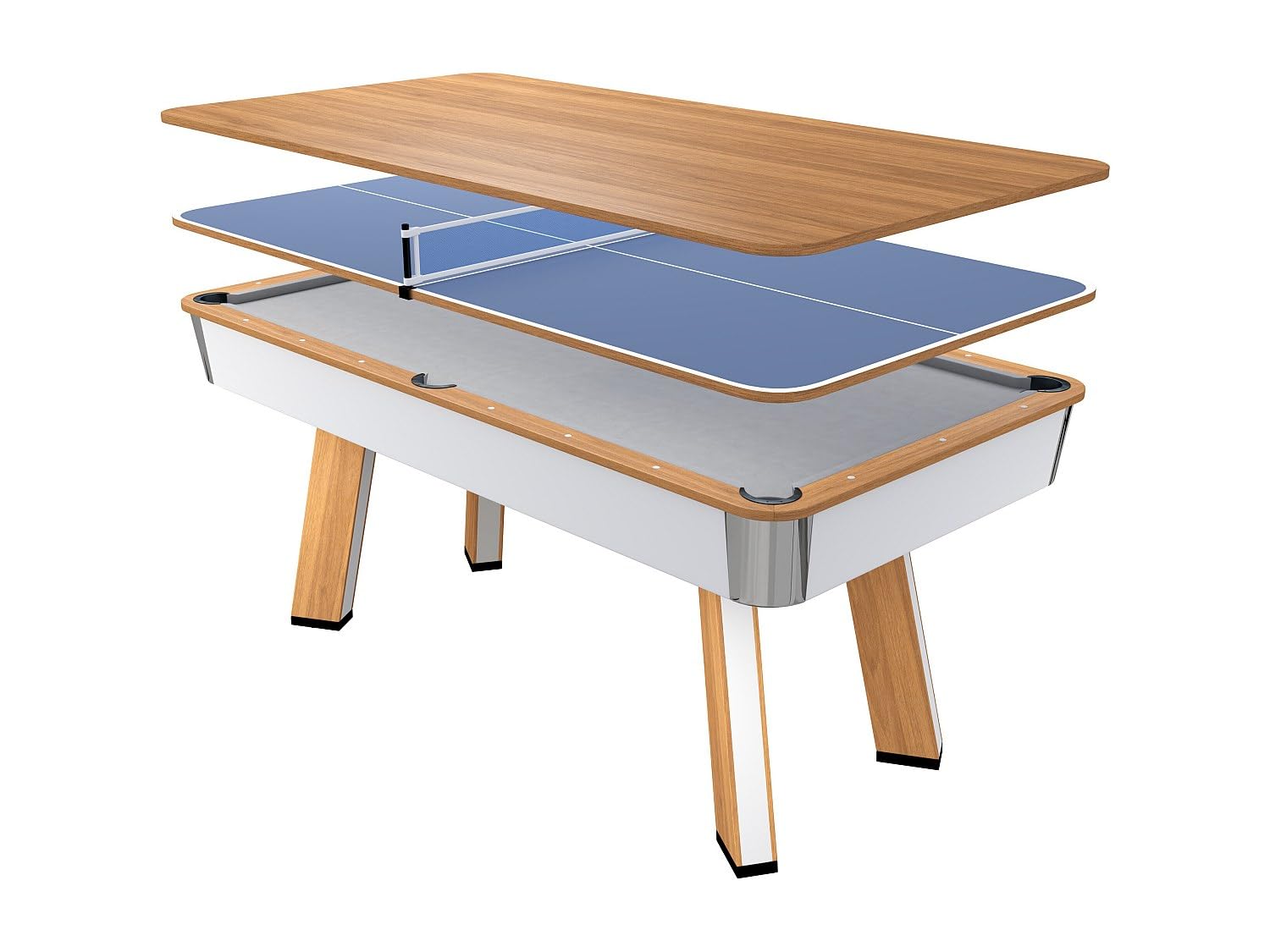 Vente-unique - Biliardo 6 posti Sastala - legno - naturale chiaro