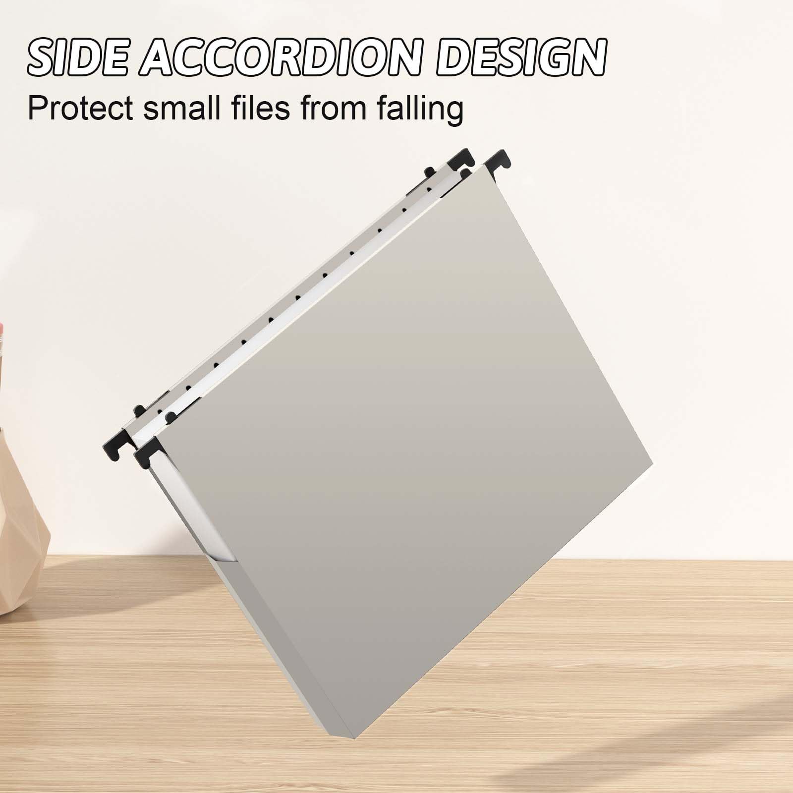 Carpeta colgante de plástico de capacidad extra, tamaño carta, paquete de 12 carpetas colgantes reforzadas, diseño expandible lateral, expansión resistente de 2 pulgadas, organizador colgante