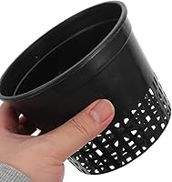 Vista 5 de Paquete de 10 macetas de red de 5 pulgadas, macetas de red de plástico resistentes, macetas de red de cultivo hidropónico, tazas de red de malla