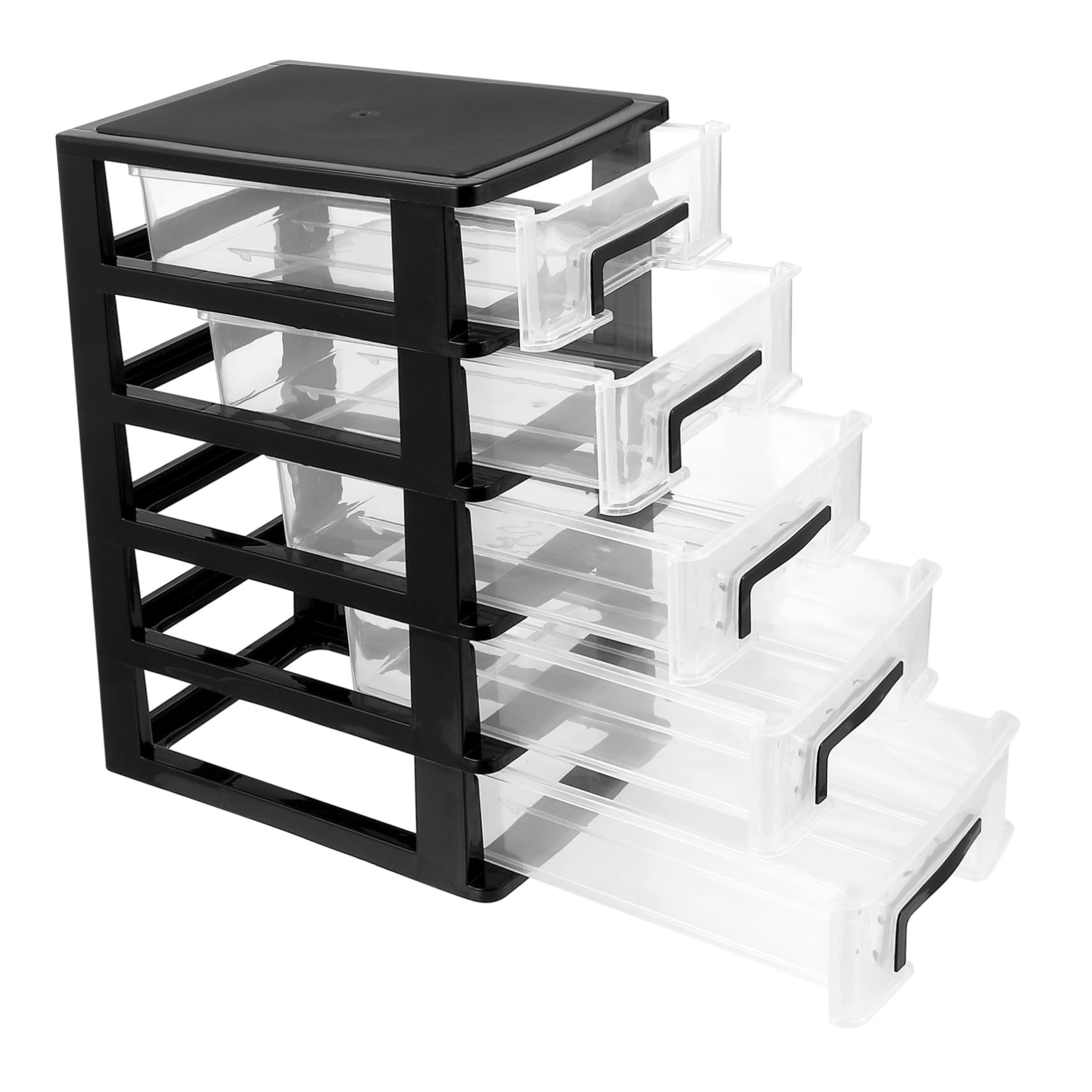 Tiroirs de rangement plastique transparent pour maquillage et bureau