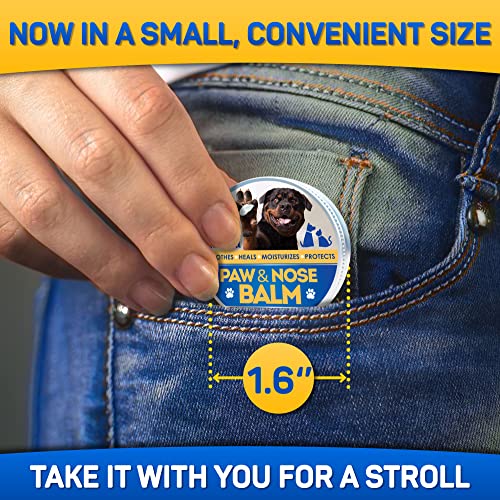 0,5 Oz Natural Dog Paw Balm, Dog Paw Protection For Hot Pavement, Dog Paw Wax For Dry Paws & Nose, Canine Paw Moisturizer For Cracked Paws, Cream Butter For Cat, Dogs Paw Protectors, Paw Pad Lotion #TOP2