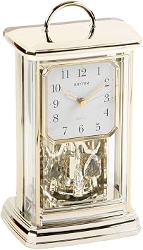 RHYTHM Modern Anniversary Mantel Clock with Rotating Pendulum