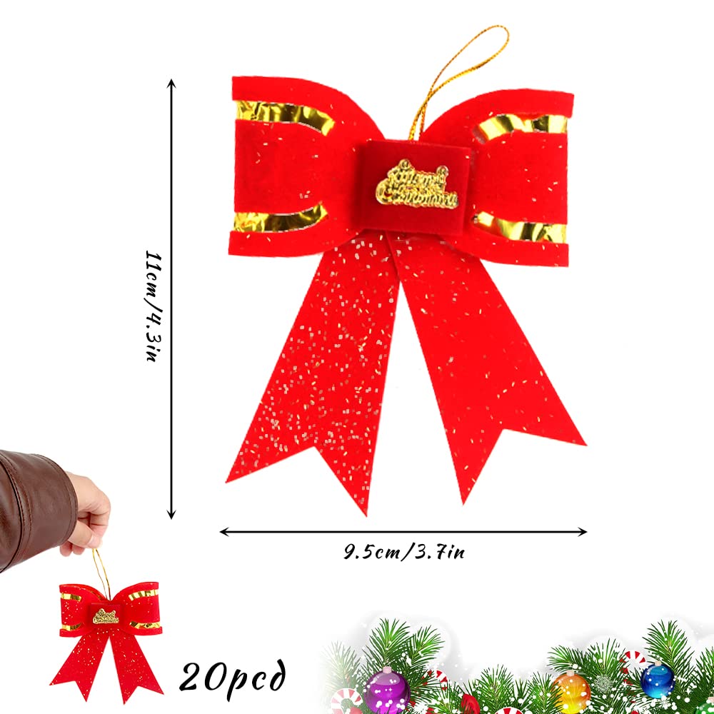 Lysjoy Schleife Weihnachten, 2er Weihnachtsschleifen Rot