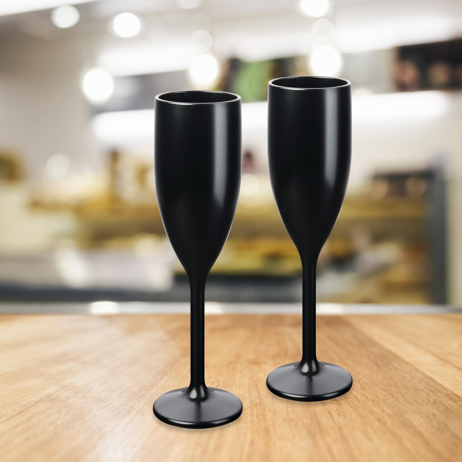 Schramm® Mehrweg Sektgläser in schwarz wählbar 6, 12, 24 oder 48 Stück 150 ml Champagner Glas Sektflöten Sektkelch Stielglas Champagner Gläser Fassungsvermögen, Größe:48 Stück