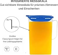 Vista 5 de LOCK & LOCK – Jarra de agua para puerta del refrigerador, con asa, sin BPA (bisfenol A), jarra de plástico con tapa abatible, perfecta para hacer
