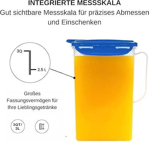 Miniatura 5 de LOCK & LOCK – Jarra de agua para puerta del refrigerador, con asa, sin BPA (bisfenol A), jarra de plástico con tapa abatible, perfecta para hacer