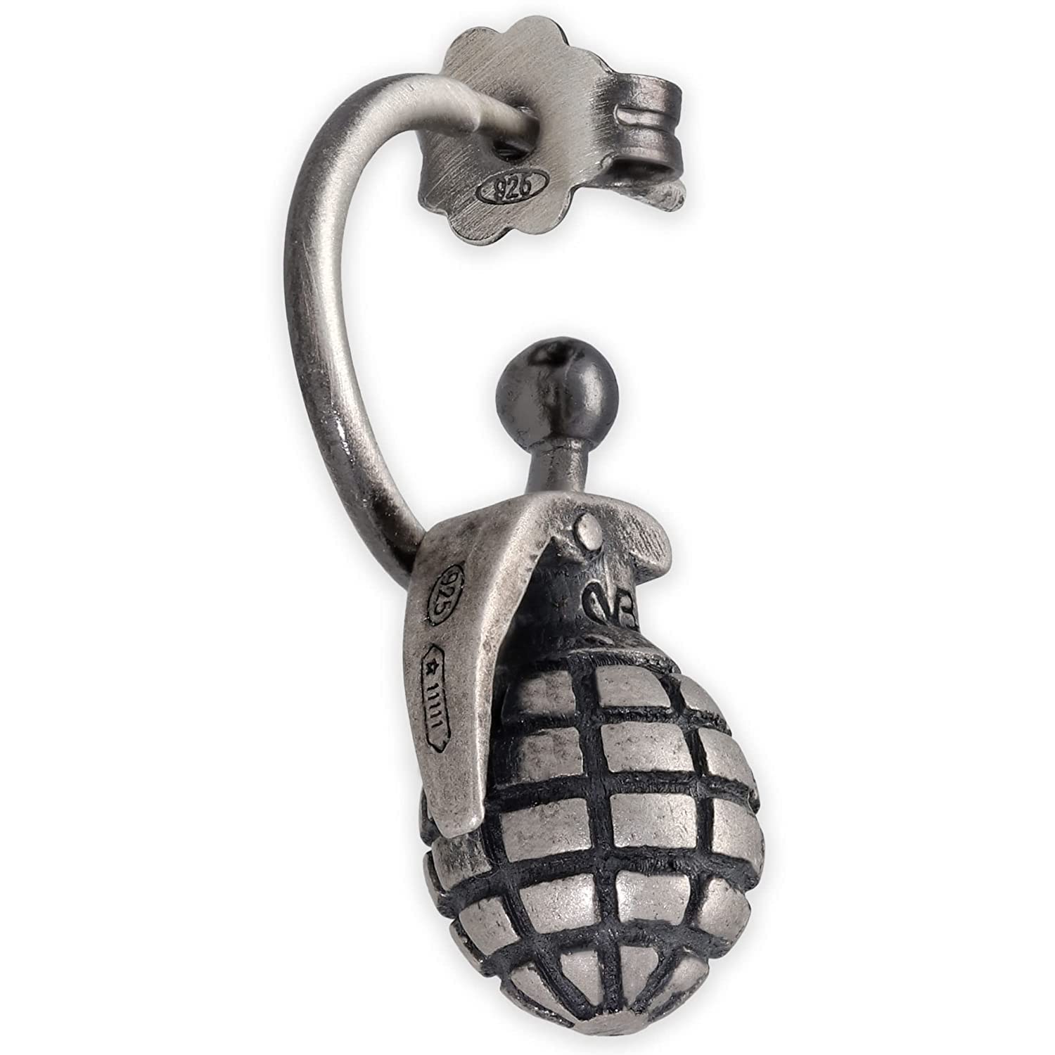 EMMANUELA handcrafted for you Pendiente de plata esterlina 925 para hombre pendiente de aro con encanto pendiente de hombre pendiente de aro huggie pendiente de joyería de hombre para regalo de hombre pendiente fresco pequeño aro