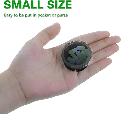 Vista 5 de Patelai Pastillero pequeño de viaje, contenedor de píldoras transparente, mini caja organizadora redonda negra, soporte para medicamentos