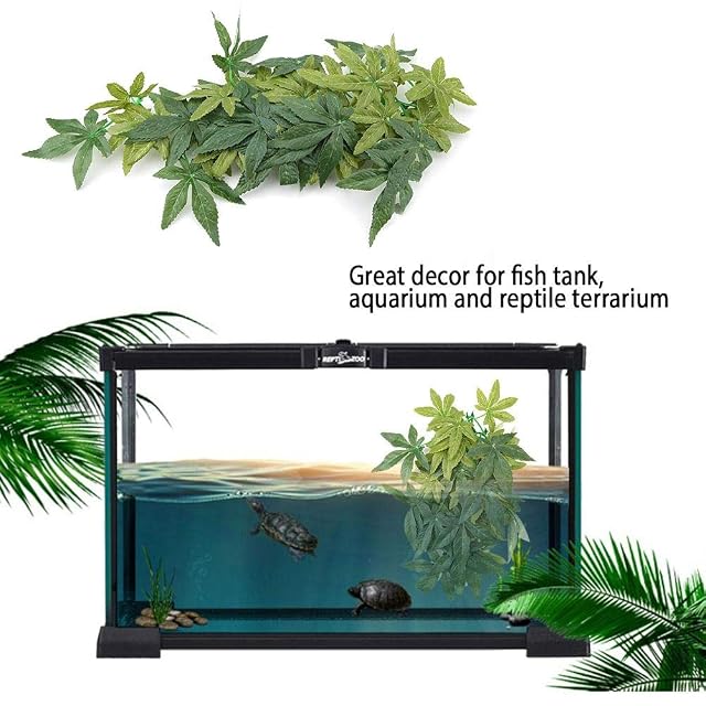 Foto 3 de 8 de Cafopgrill Plantas Artificiales de Hojas Falsas de Hierba Verde de plástico con Ventosa para Acuario Peces…