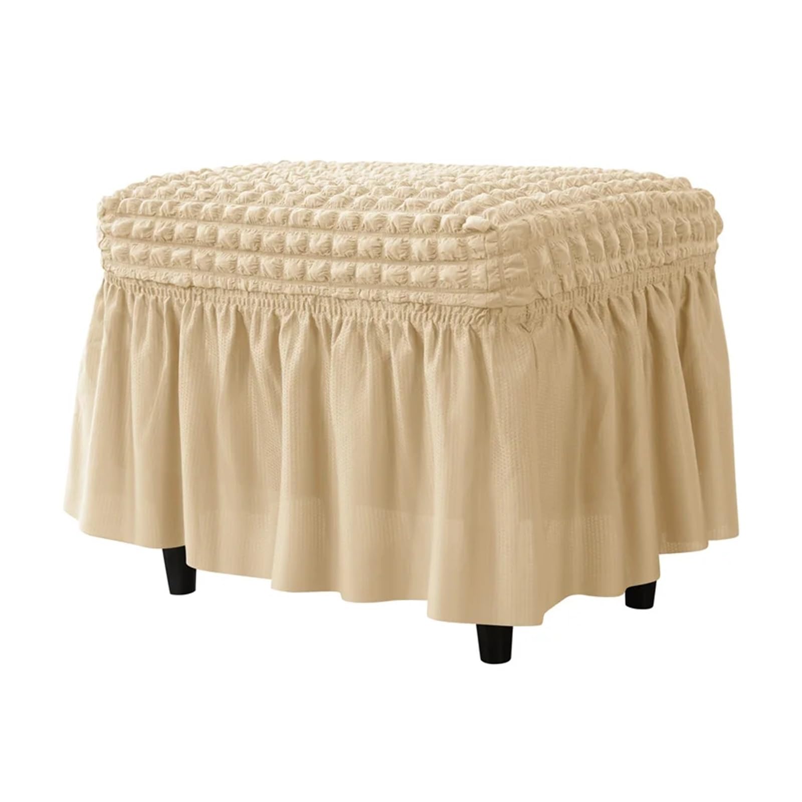 GCYEIDMA Wing Chair Slipcover Seersucker Wing Chair Cover Solid Color Armchair Slipcover Stretch Wingback Sofa Covers with Cushion Home Decor(B12 Footstool cover)