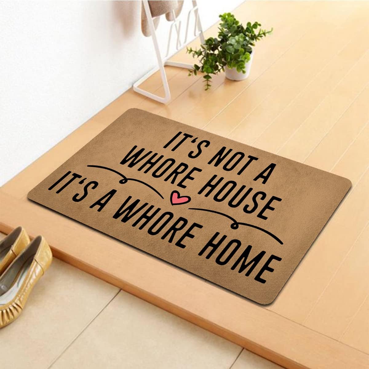 Funny Welcome Doormat For Entrance Way Indoor Front Porch Rugs It's Not A Whore House It's A Whore Home Personalized Funny Home Decor Mat Anti-Slip Rubber Novelty Prank Gift Mats23.7"(L) x 15.9"(W)