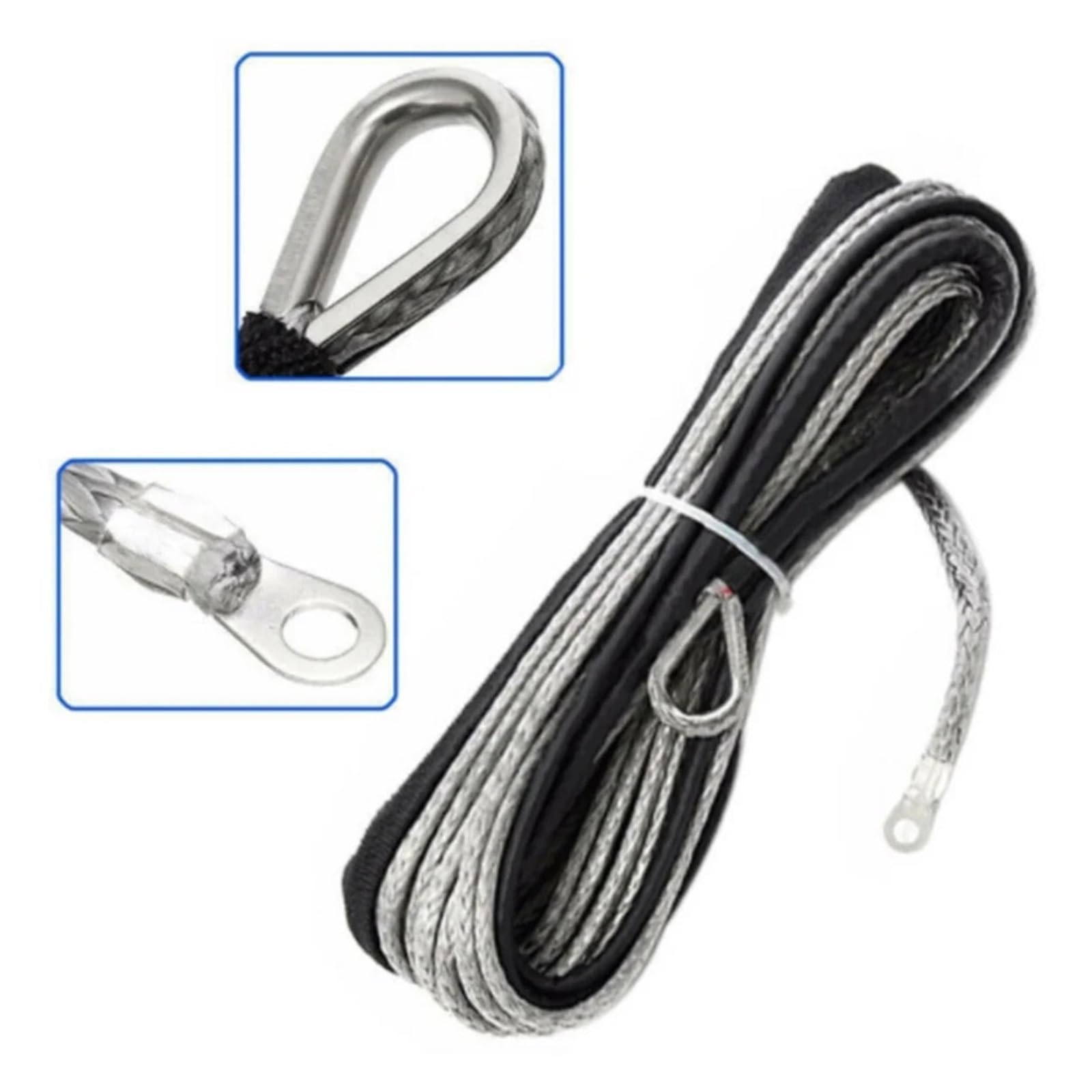 4,8 Mm * 15 M (2,5 Tony) Syntetyczny Kabel Do Odzyskiwania Liny Wciągarki ATV UTV Ciężarówka Wciągarka Łodzi Lina Holownicza Solidna I Niezawodna(Blue)