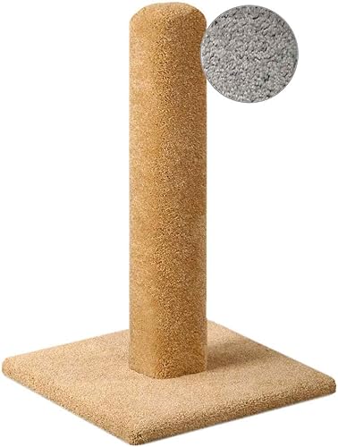 Miniatura 1 de CozyCatFurniture Alfombra gris rascador para gatos de 30 pulgadas de alto, fabricada en Estados Unidos con postes de madera maciza