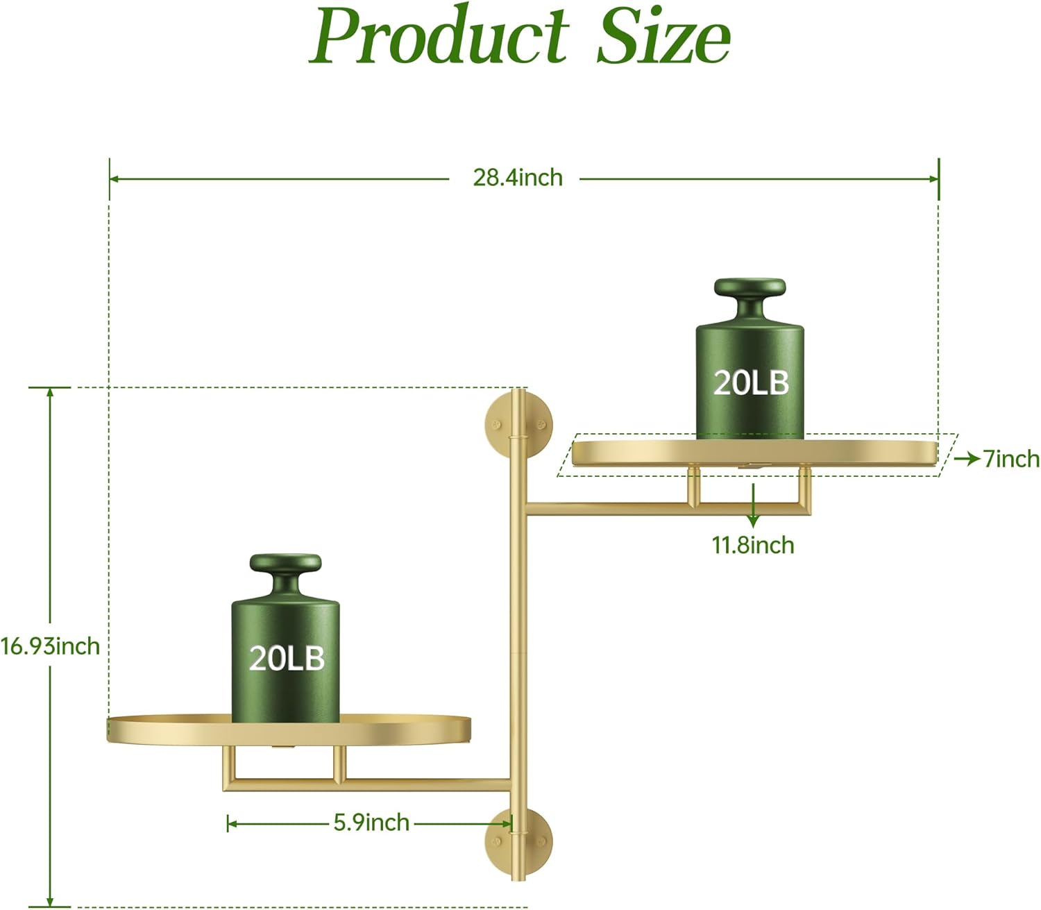 Window Rotating Plant Stand Shelf Indoor Gold Metal Floating Shelves 2-Tier Wall Mount Plant hanger Holders for Wall Planter Modern Home Decor window sill gifts thumbnail