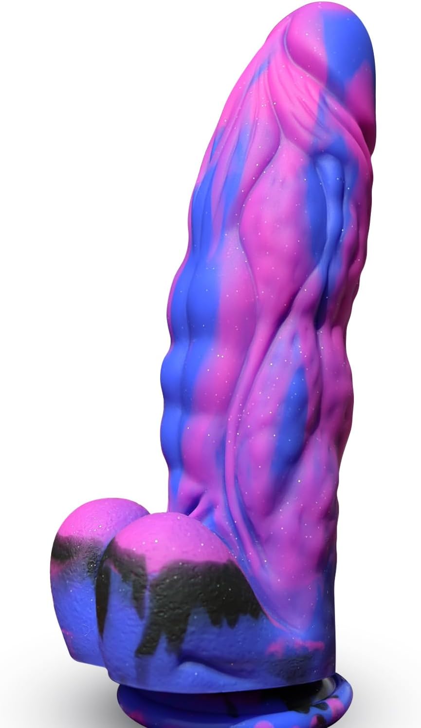 9.5'' Huge Fantasy Realistic Dildo,2.4'' in Diameter Thick G-spot Dildo,Soft Silicone Anal Dildo with Powerful Suction Cup,Adult Sex Toys for Women Men Gay Couple for Clitoral Vaginal Anal Stimulation