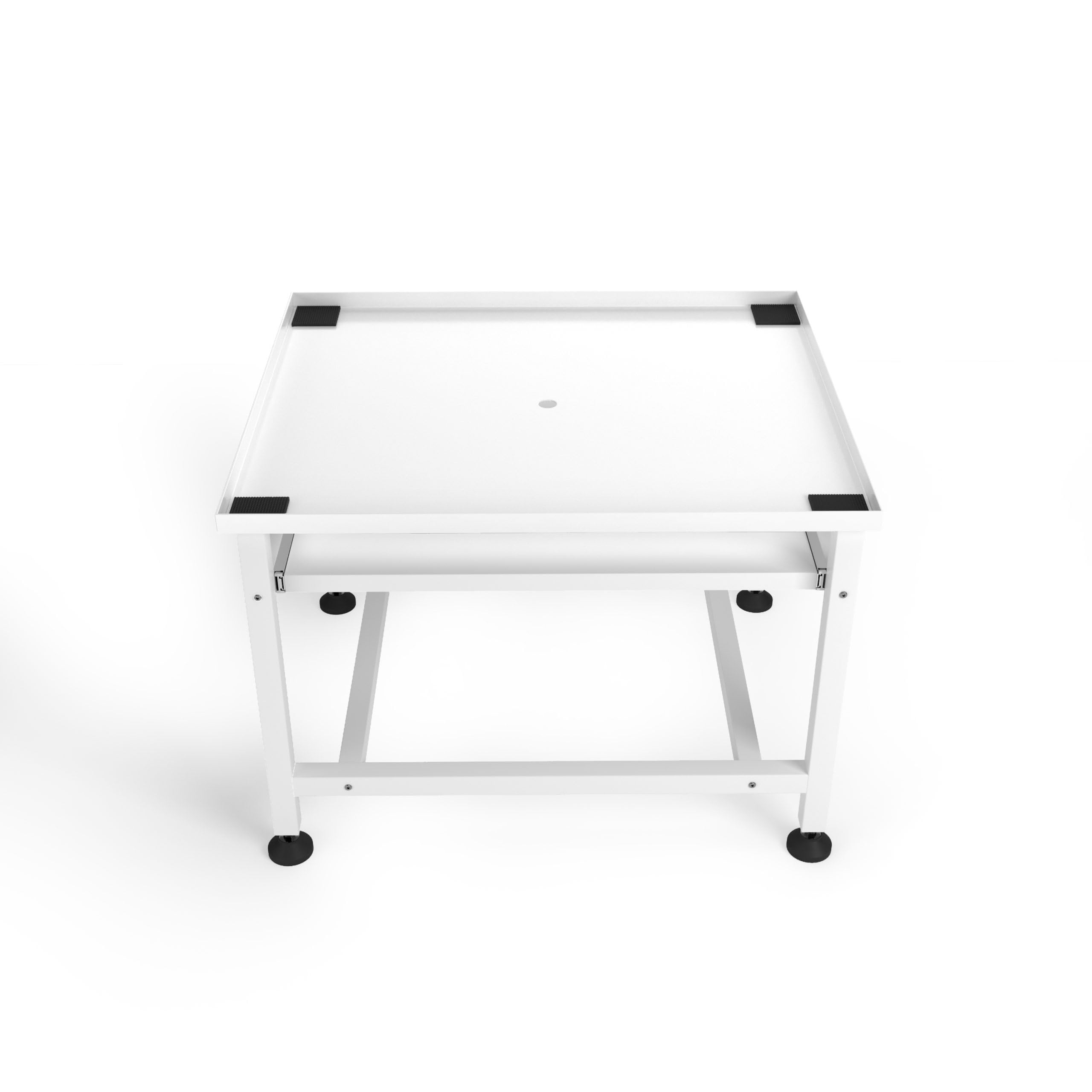 Mueble Lavadora con Soporte y Base, Pedestal para Lavadora de Cualquier Marca, Montaje Sencillo, Marco de Acero Resistente de 150 kg, Bandeja Extensible, Antivibraciones, 53.5x62.5x45 cm